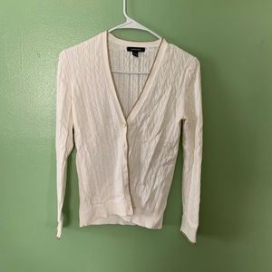 white sweater with gold lining!